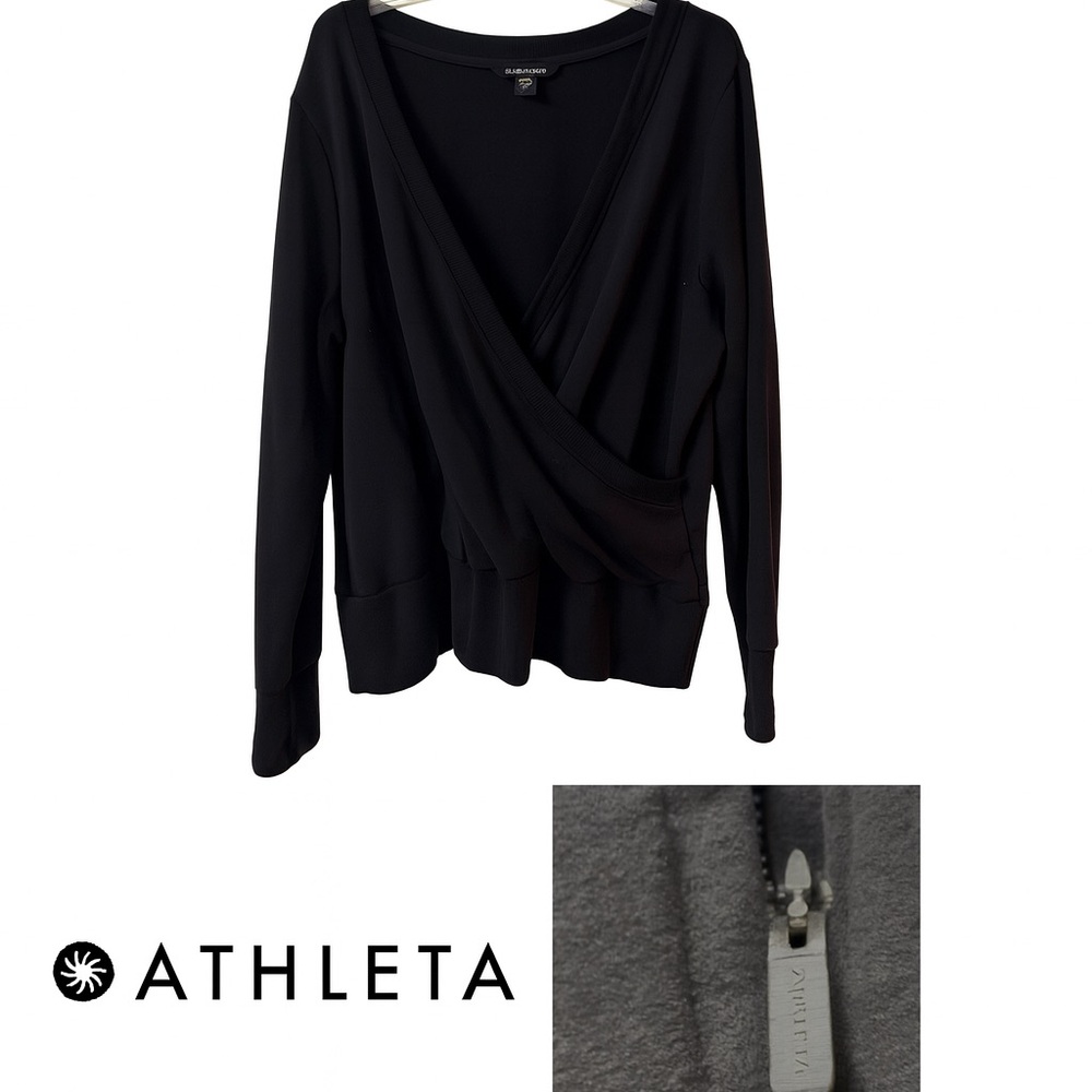 Athleta Black Wrap Sweatshirt